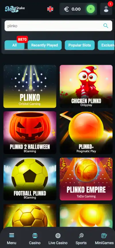 Wyszukać grę Plinko